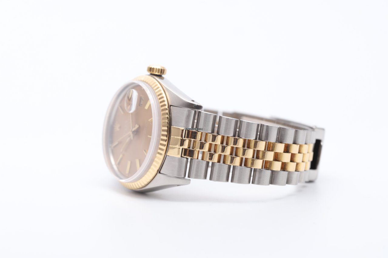 Rolex Datejust 36 Bronze Dial Steel & Gold Automatic Watch 16013