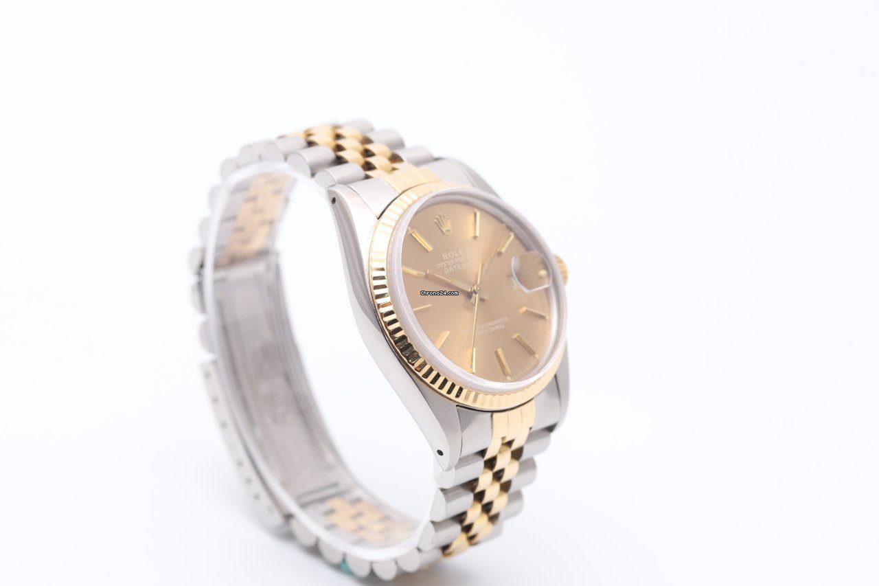 Rolex Datejust 36 Bronze Dial Steel & Gold Automatic Watch 16013