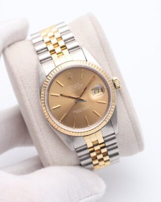 Rolex Datejust 36 Bronze Dial Steel & Gold Automatic Watch 16013