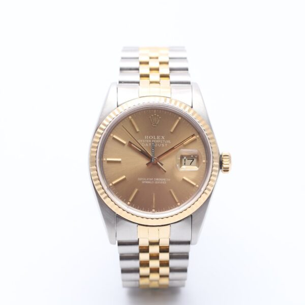 Rolex Datejust 36 Bronze Dial Steel & Gold Automatic Watch 16013