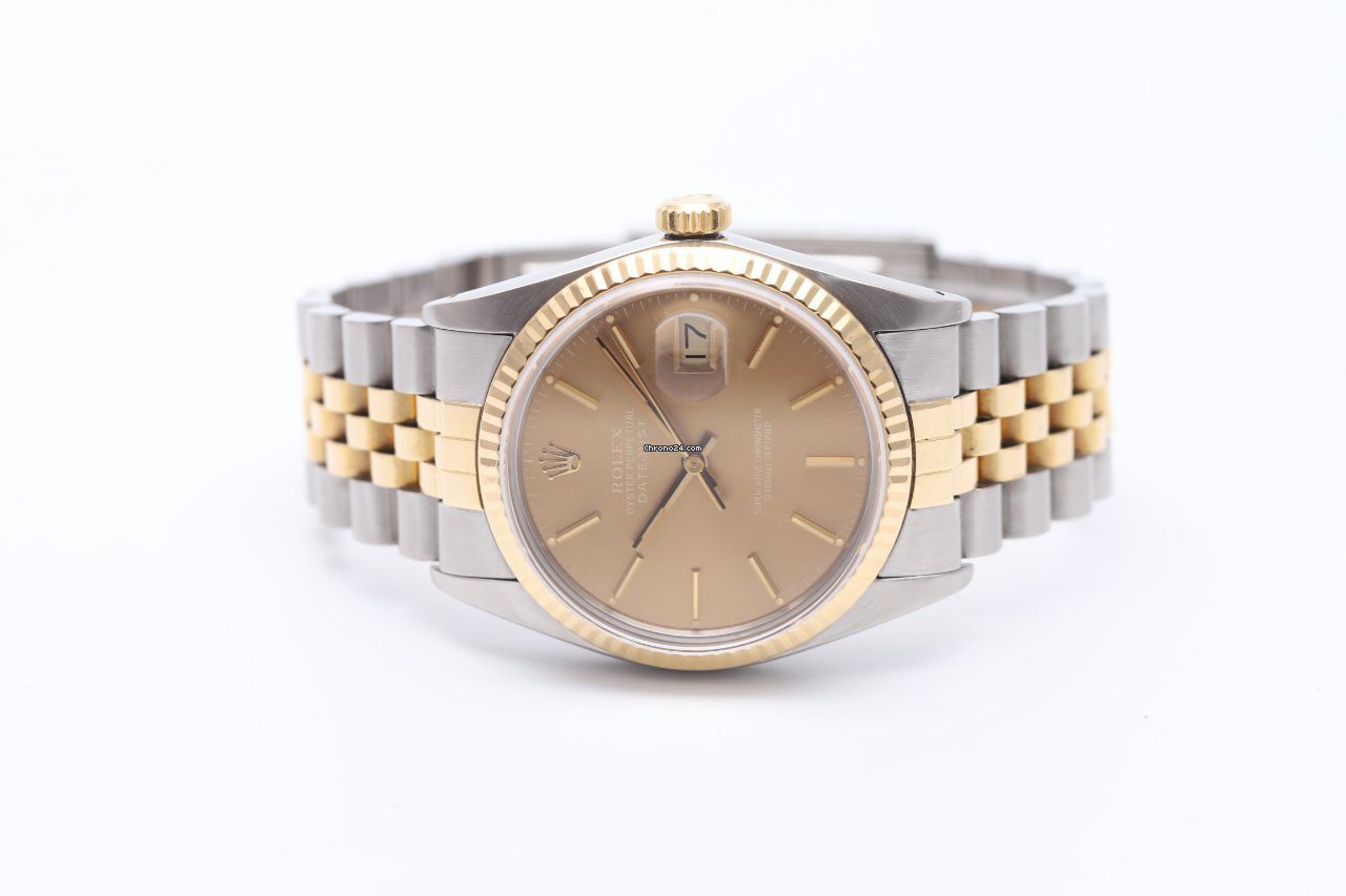 Rolex Datejust 36 Bronze Dial Steel & Gold Automatic Watch 16013