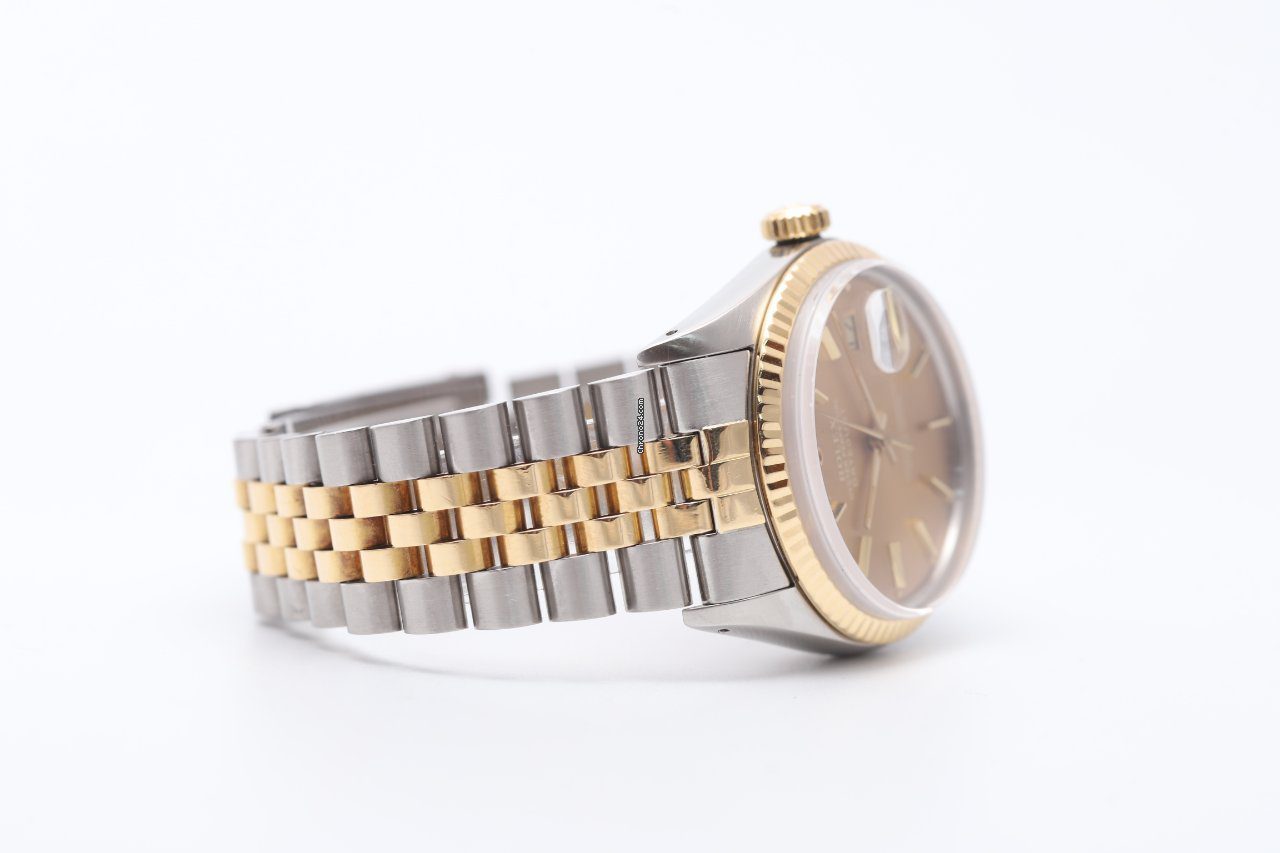 Rolex Datejust 36 Bronze Dial Steel & Gold Automatic Watch 16013