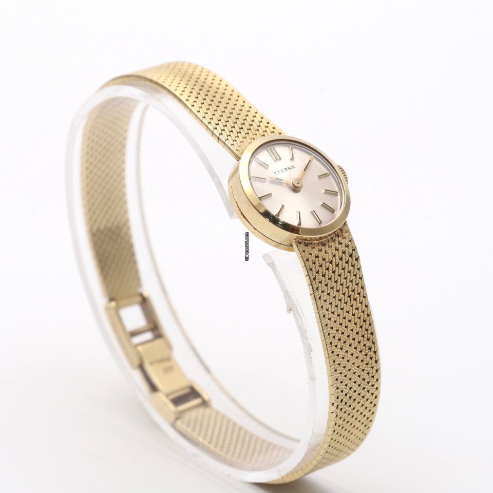 Eterna Vintage 14K Yellow Gold 1970s Ladies Manual Wind Watch