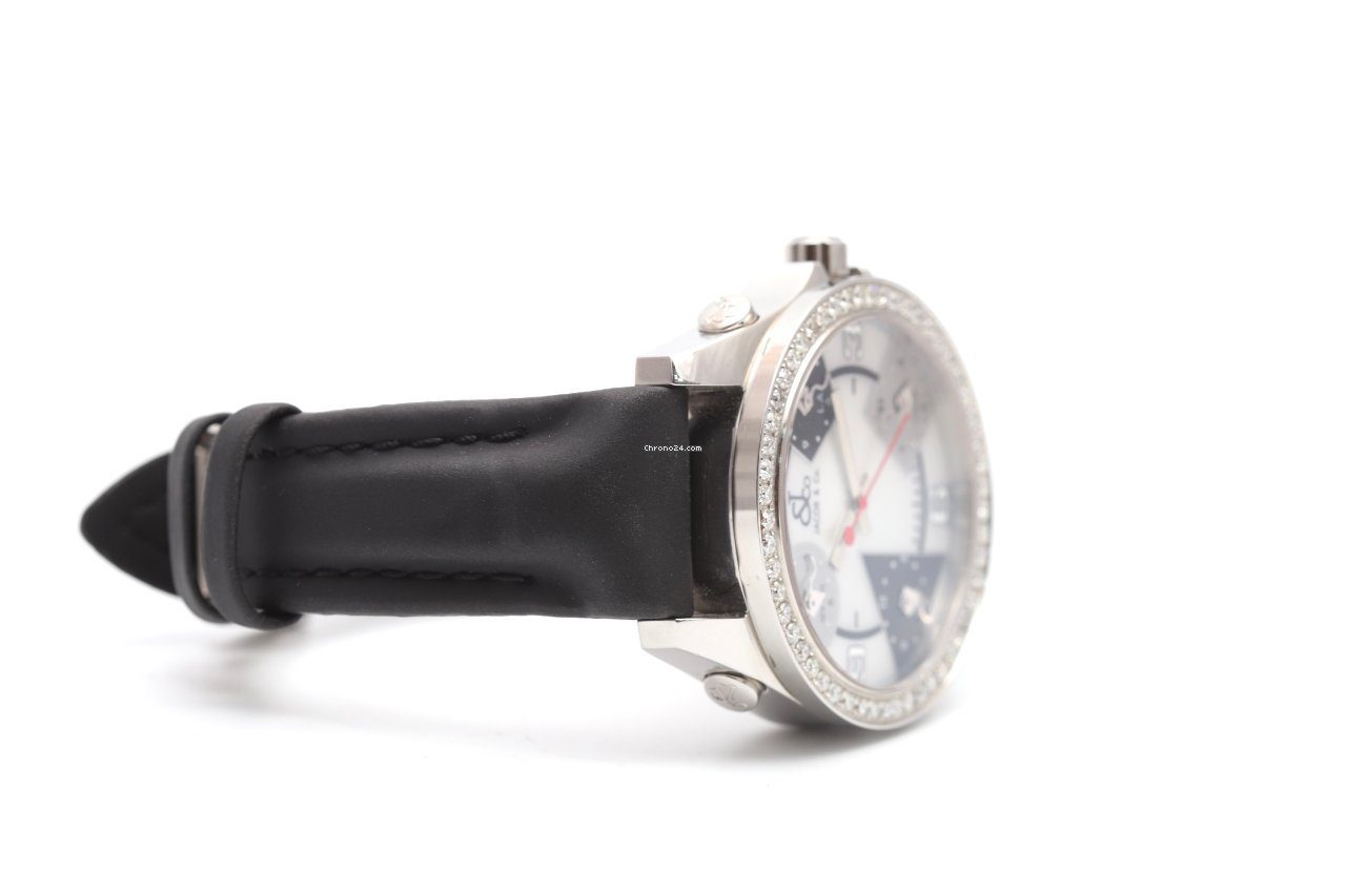 Jacob & Co Five Time Zones Diamond Bezel and Mother of Pearl Dial Quartz Watch