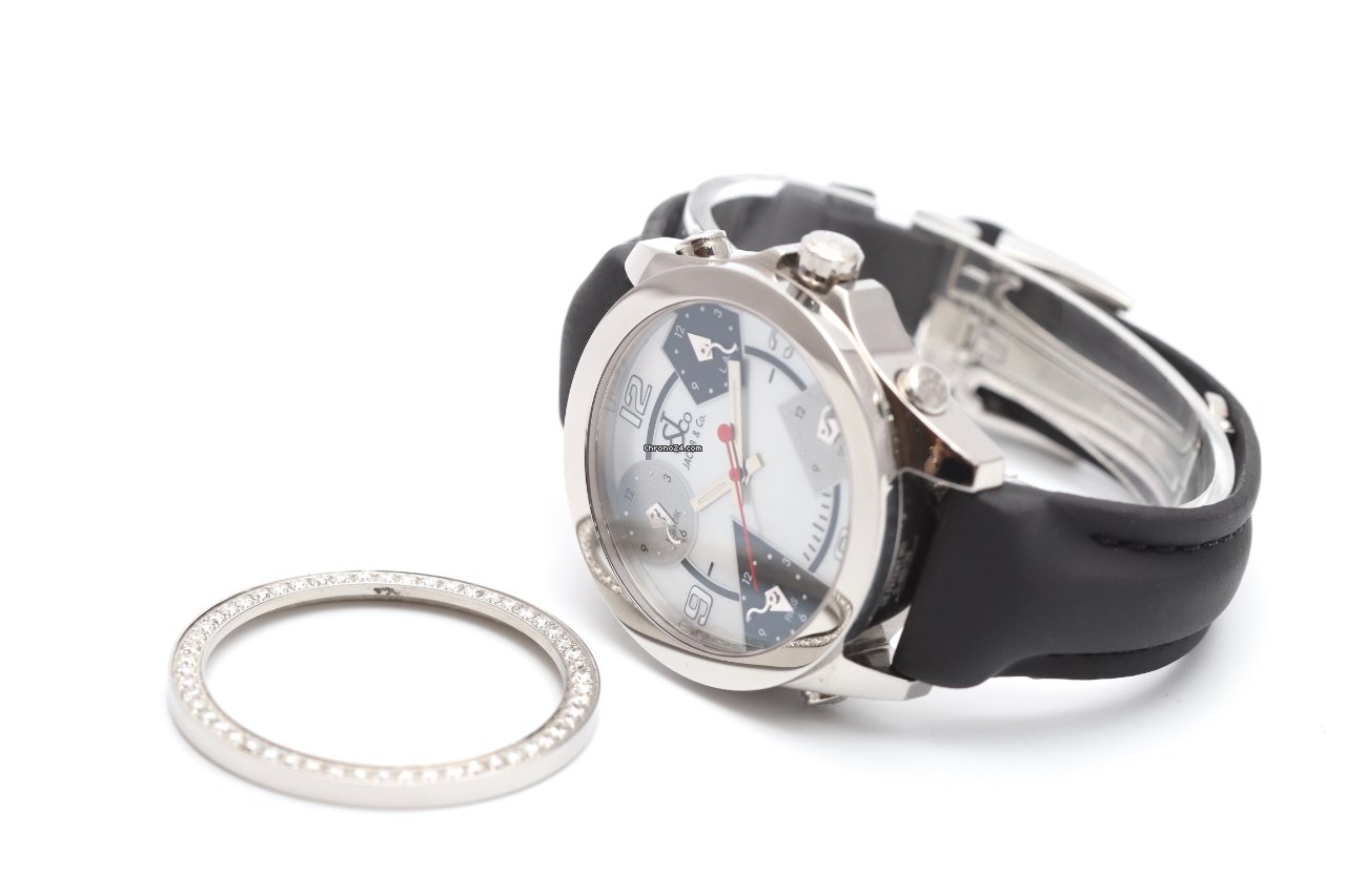 Jacob & Co Five Time Zones Diamond Bezel and Mother of Pearl Dial Quartz Watch