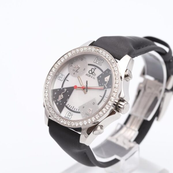 Jacob & Co Five Time Zones Diamond Bezel and Mother of Pearl Dial Quartz Watch