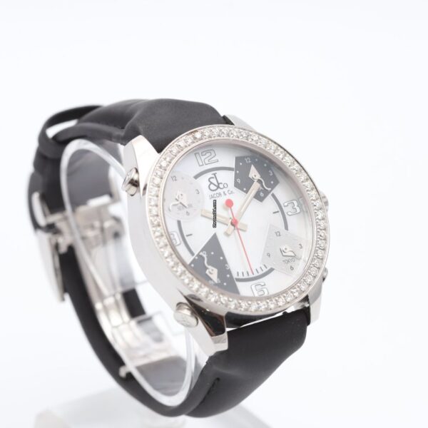 Jacob & Co Five Time Zones Diamond Bezel and Mother of Pearl Dial Quartz Watch