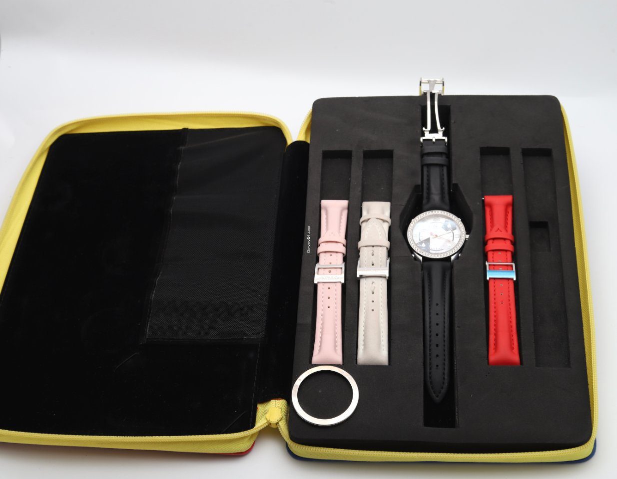 Jacob & Co Five Time Zones Diamond Bezel and Mother of Pearl Dial Quartz Watch