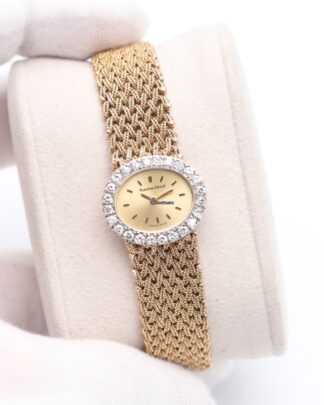 Bueche Girod Vintage 9ct Yellow Gold Diamond Bezel 1970s Manual Wind Watch