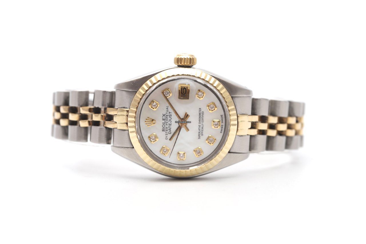 23843733-tub805w9qub3mdnse3laerky-ExtraLarge Rolex Lady-Datejust 26 Steel & Gold Diamond Dial Automatic Watch 6917