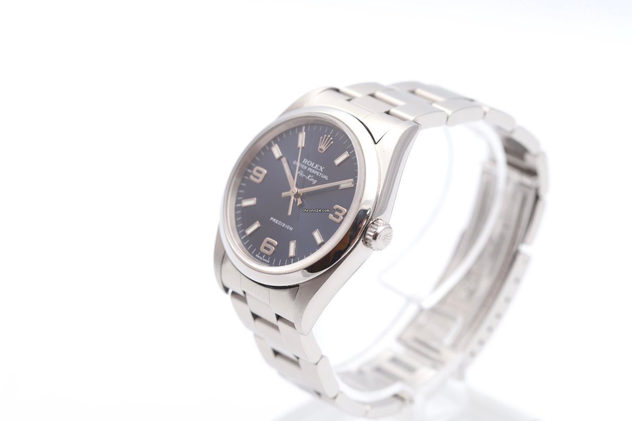 23899608-052rpb70gmng02unzk5siex5-ExtraLarge Rolex Air-King 34mm Blue Dial Automatic Watch 14000M