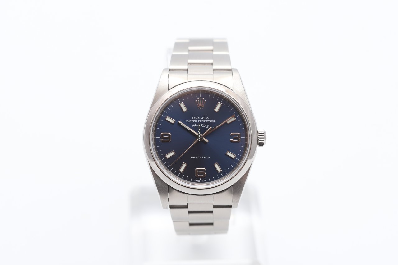 23899608-kv5xj0s77yxdlbkttkkmf070-ExtraLarge Rolex Air-King 34mm Blue Dial Automatic Watch 14000M