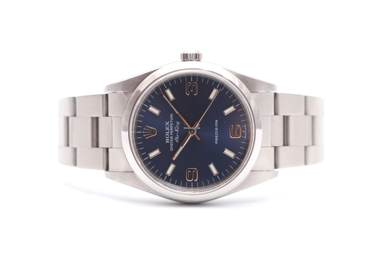 23899608-tlbgcp8gyjdog8gddpgtbvuv-ExtraLarge Rolex Air-King 34mm Blue Dial Automatic Watch 14000M