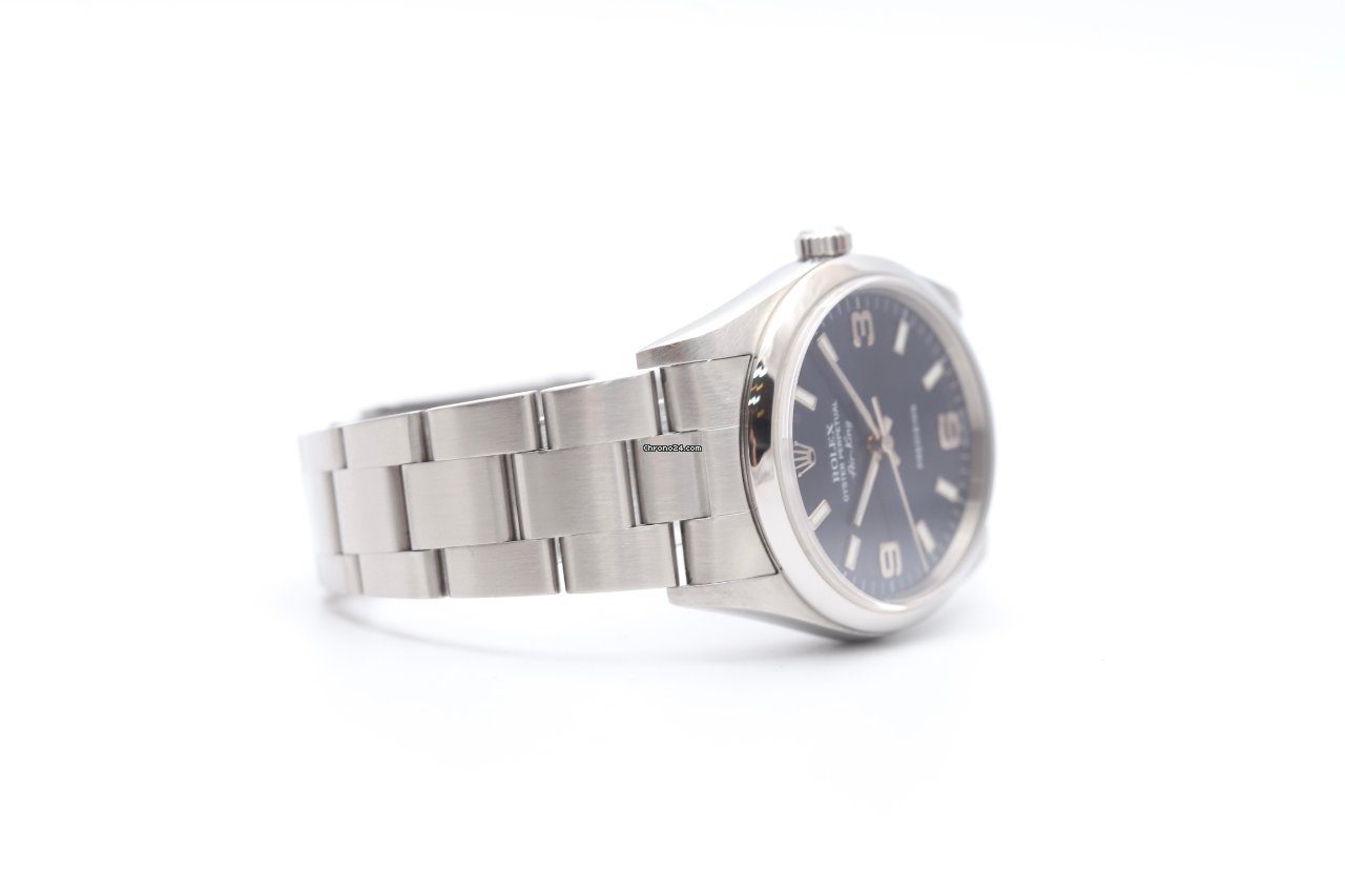 23899608-ze8li2em9bwqgl09gche149w-ExtraLarge Rolex Air-King 34mm Blue Dial Automatic Watch 14000M