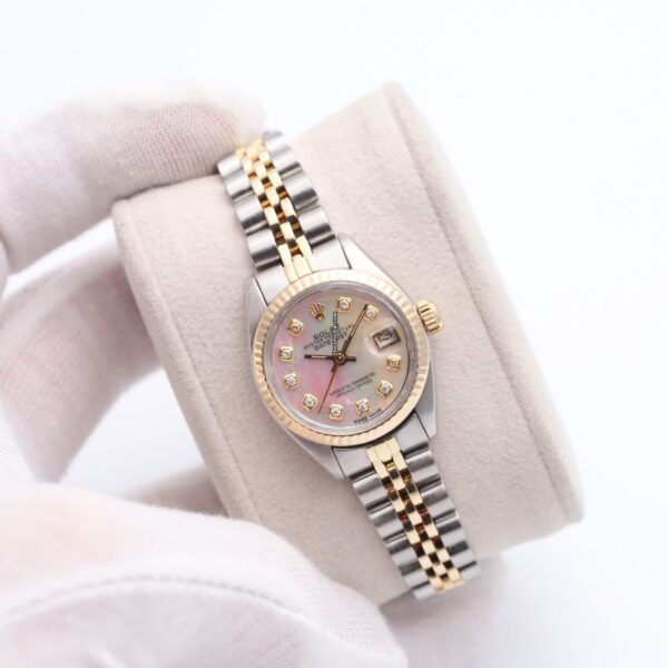 Rolex Lady-Datejust 26 Steel & Gold Mother of Pearl Diamond Dial Automatic Watch 6917