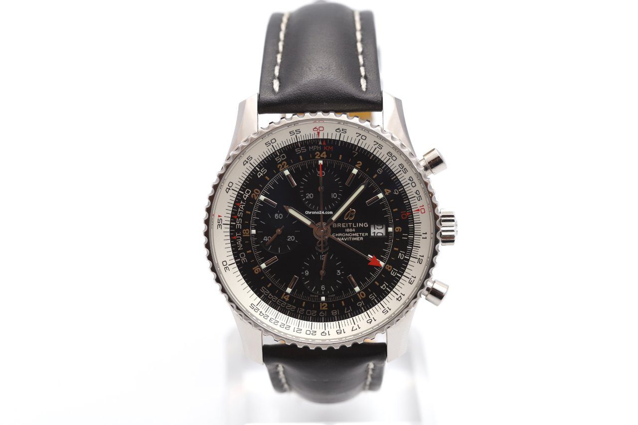 23900474-1ydqxbaa154iea7mdoqg0lsh-ExtraLarge Breitling Navitimer World 46 Black Dial Automatic Watch A24322