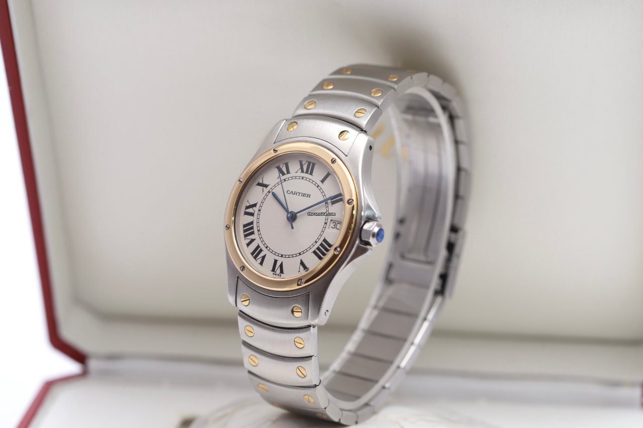 23963558-2z5kavsfzge0ibz2vgd6nl6k-ExtraLarge Cartier Santos Ronde Galbee Steel & Gold Automatic Watch 1910