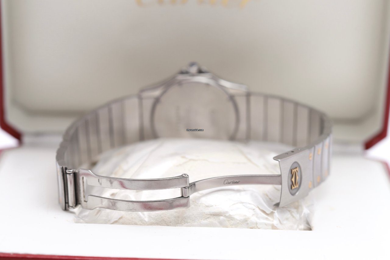 23963558-8h4k1evo7klpmsavuh7aqqd4-ExtraLarge Cartier Santos Ronde Galbee Steel & Gold Automatic Watch 1910