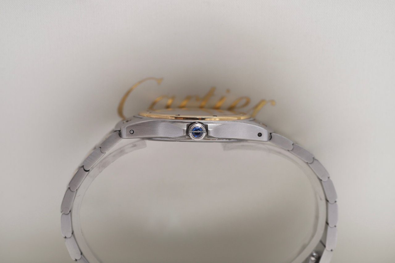 23963558-plt6euh873dafsnylvfrceli-ExtraLarge Cartier Santos Ronde Galbee Steel & Gold Automatic Watch 1910