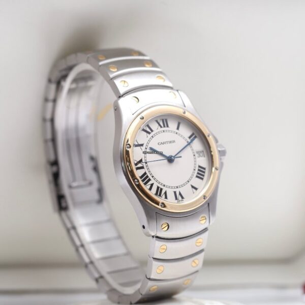 Cartier Santos Ronde Galbee Steel & Gold Automatic Watch 1910