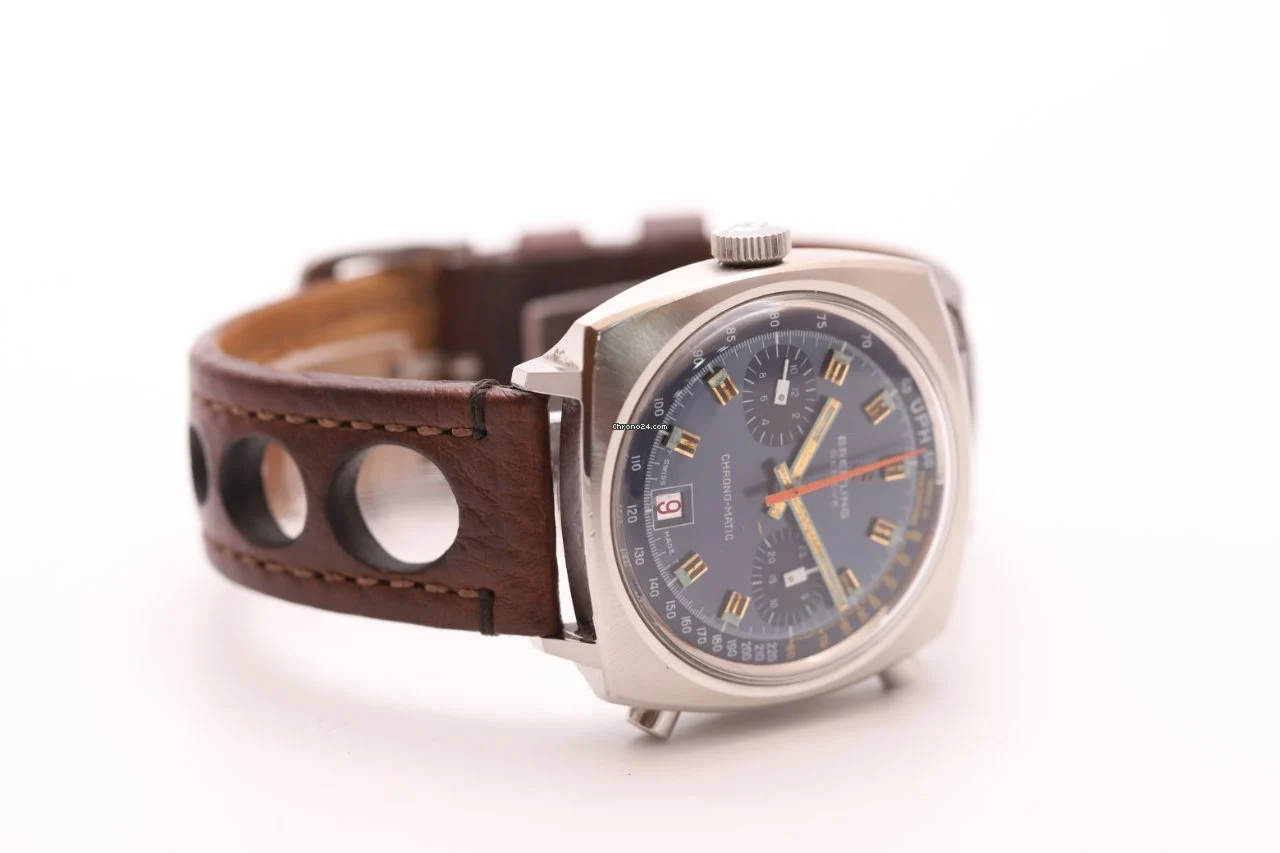 Breitling Chrono-matic 1969 cal.11 Rare Blue Dial Watch