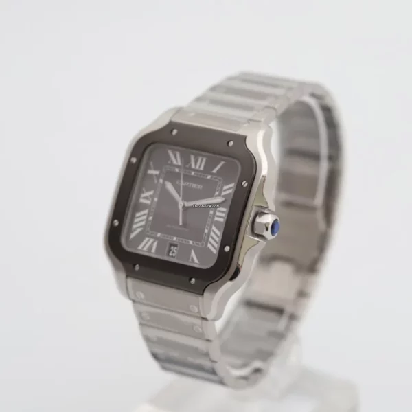 Cartier Santos De Large Automatic Black Dial Men's Watch