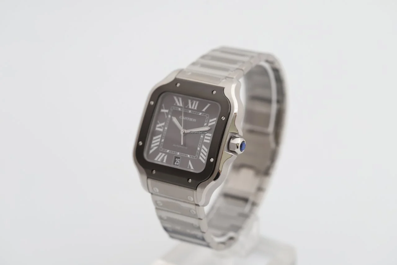 Cartier Santos De Large Automatic Black Dial Men's Watch