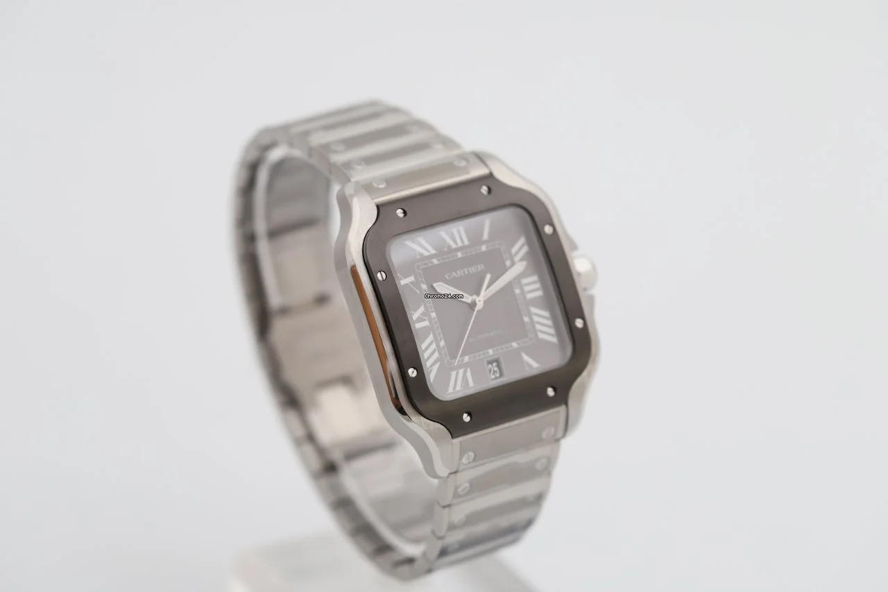 Cartier Santos De Large Automatic Black Dial Men's Watch