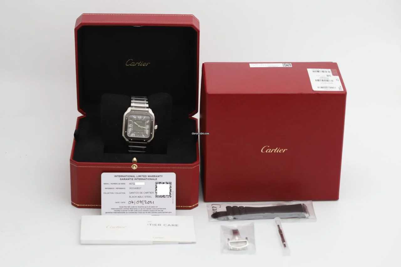 Cartier Santos De Large Automatic Black Dial Men's Watch