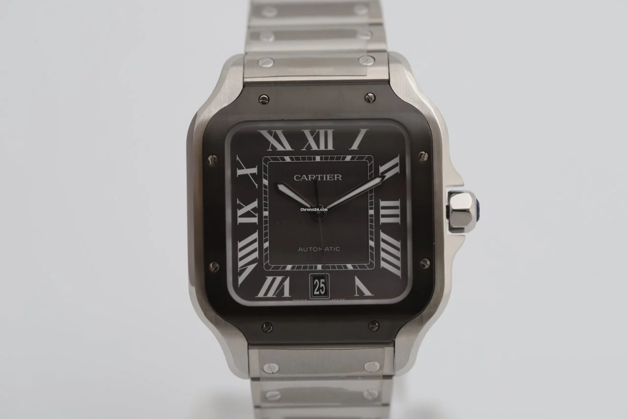 Cartier Santos De Large Automatic Black Dial Men's Watch