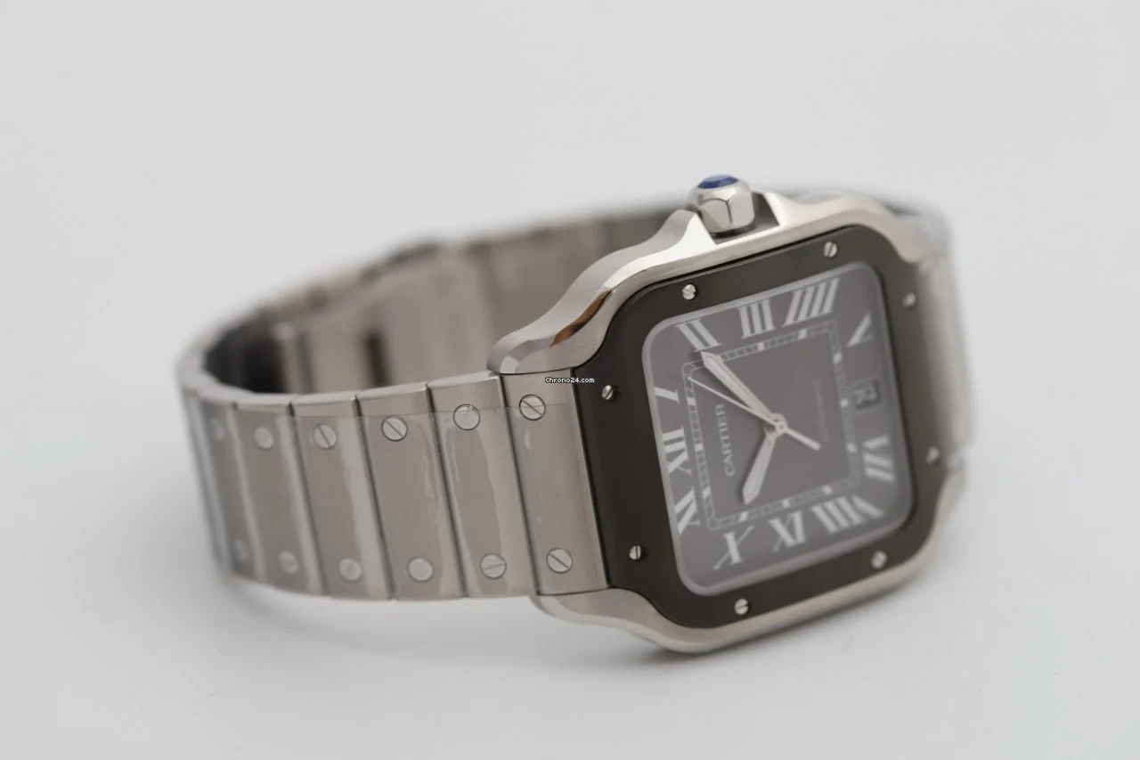 Cartier Santos De Large Automatic Black Dial Men's Watch