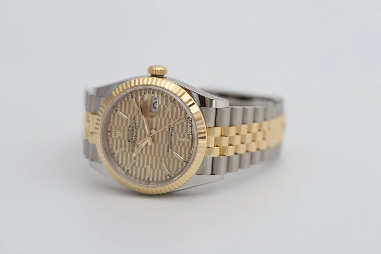Rolex Datejust 36 Steel & Gold Rare Fluted Dial UNWORN Watch