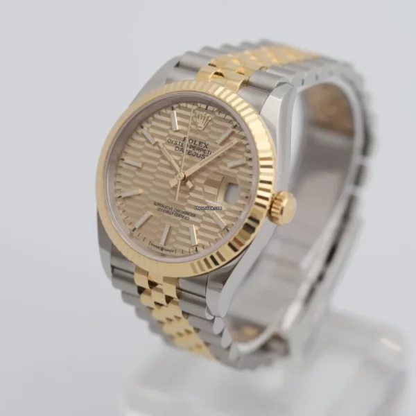 Rolex Datejust 36 Steel & Gold Rare Fluted Dial UNWORN Watch