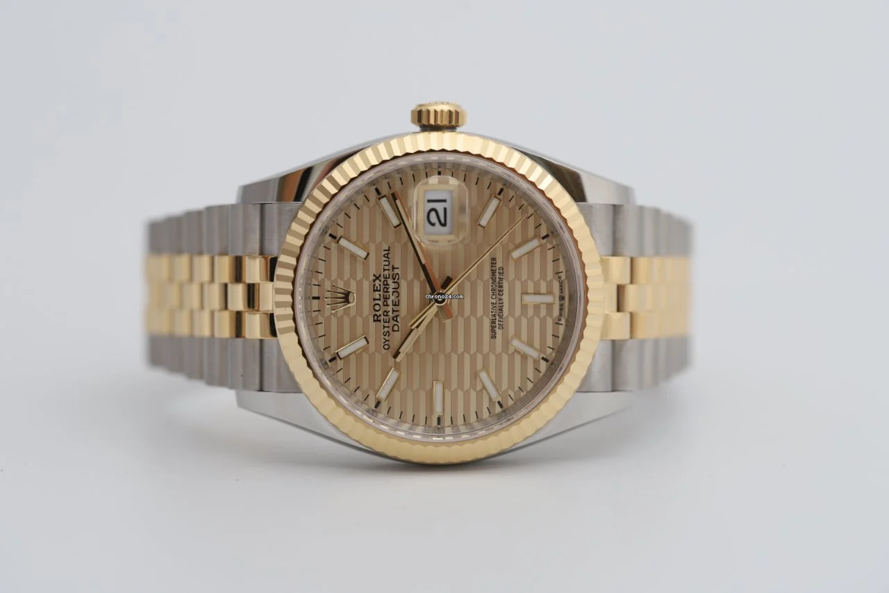 Rolex Datejust 36 Steel & Gold Rare Fluted Dial UNWORN Watch