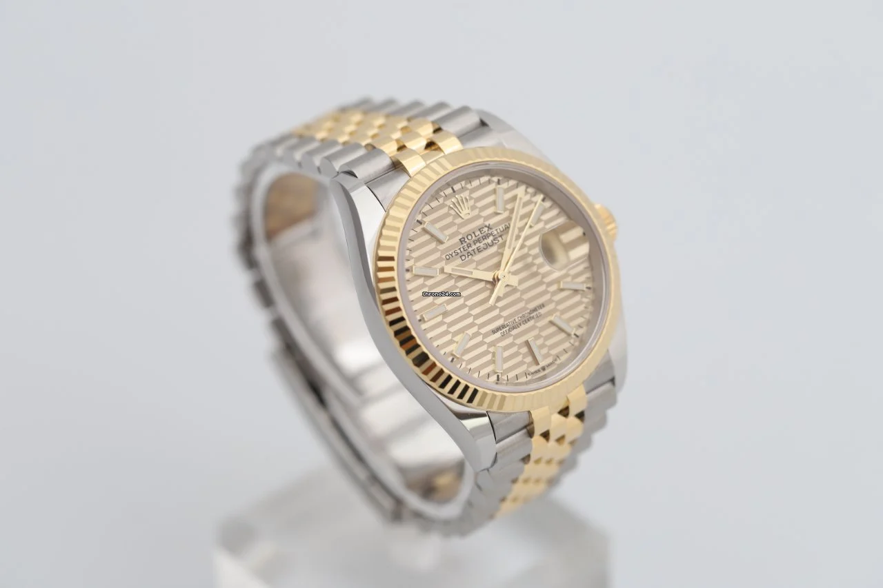 Rolex Datejust 36 Steel & Gold Rare Fluted Dial UNWORN Watch