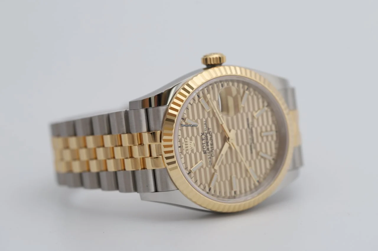 Rolex Datejust 36 Steel & Gold Rare Fluted Dial UNWORN Watch