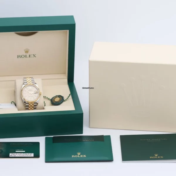 Rolex Datejust 36 Steel & Gold Rare Fluted Dial UNWORN Watch
