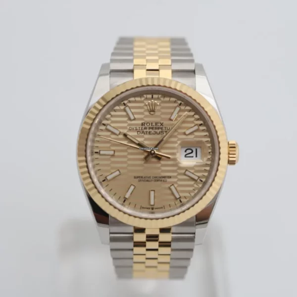 Rolex Datejust 36 Steel & Gold Rare Fluted Dial UNWORN Watch
