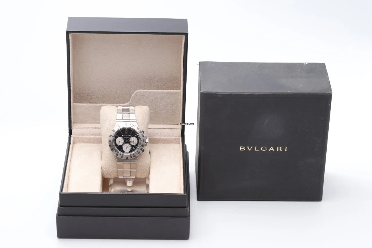 Bulgari Diagono 40mm Black Automatic Chronograph Stainless Steel Watch Bulgari Diagono 40mm Black Automatic Chronograph Stainless Steel Watch