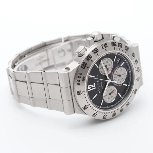 Bulgari Diagono 40mm Black Automatic Chronograph Stainless Steel Watch
