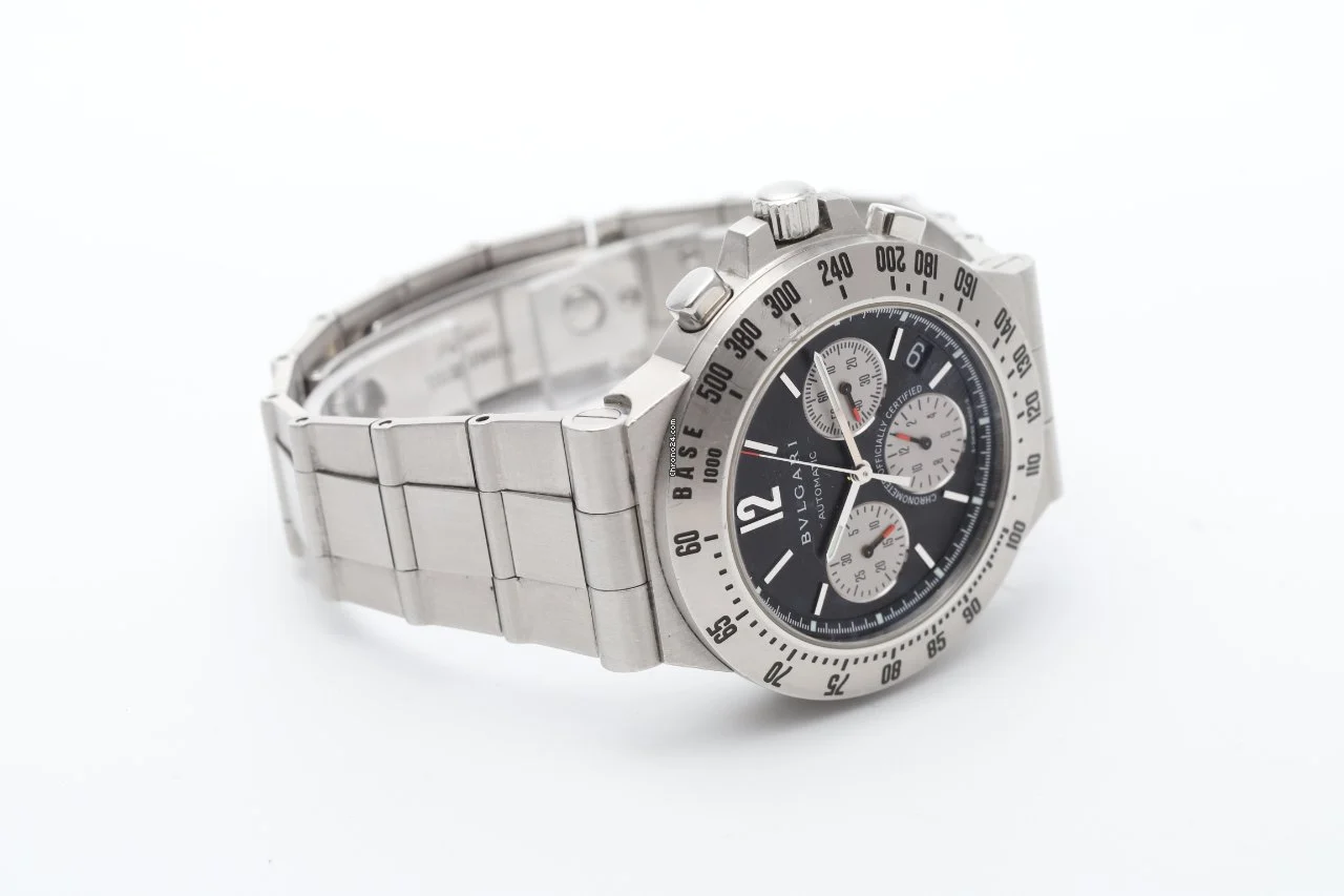 Bulgari Diagono 40mm Black Automatic Chronograph Stainless Steel Watch Bulgari Diagono 40mm Black Automatic Chronograph Stainless Steel Watch