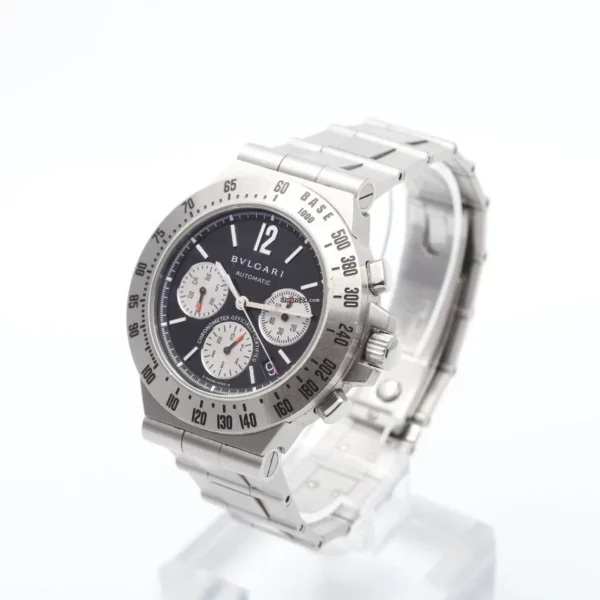 Bulgari Diagono 40mm Black Automatic Chronograph Stainless Steel Watch