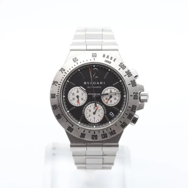 Bulgari Diagono 40mm Black Automatic Chronograph Stainless Steel Watch