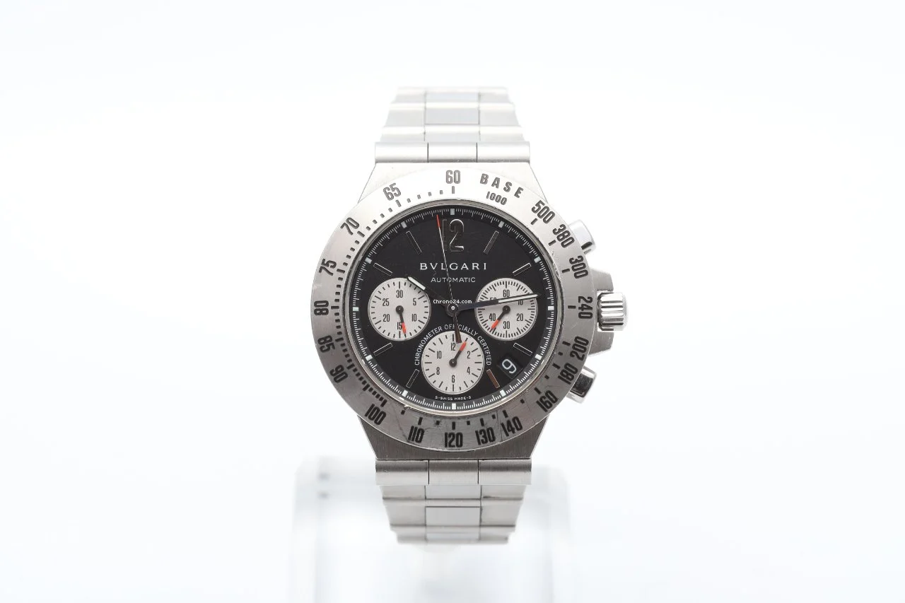 Bulgari Diagono 40mm Black Automatic Chronograph Stainless Steel Watch Bulgari Diagono 40mm Black Automatic Chronograph Stainless Steel Watch