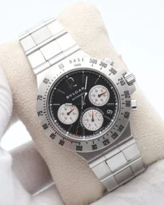 Bulgari Diagono 40mm Black Automatic Chronograph Stainless Steel Watch