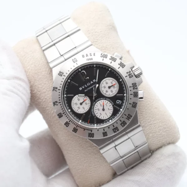 Bulgari Diagono 40mm Black Automatic Chronograph Stainless Steel Watch