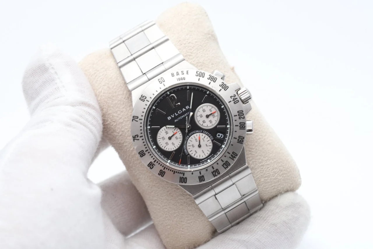 Bulgari Diagono 40mm Black Automatic Chronograph Stainless Steel Watch Bulgari Diagono 40mm Black Automatic Chronograph Stainless Steel Watch