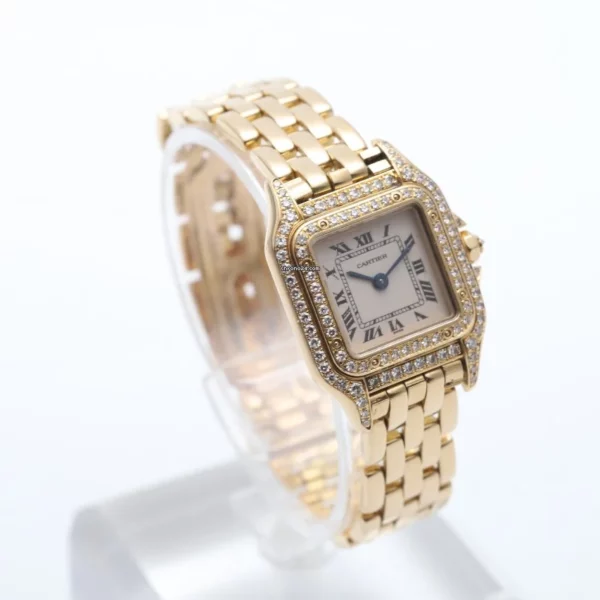 Cartier Panthere 18k Yellow Gold And Factory Diamonds Watch