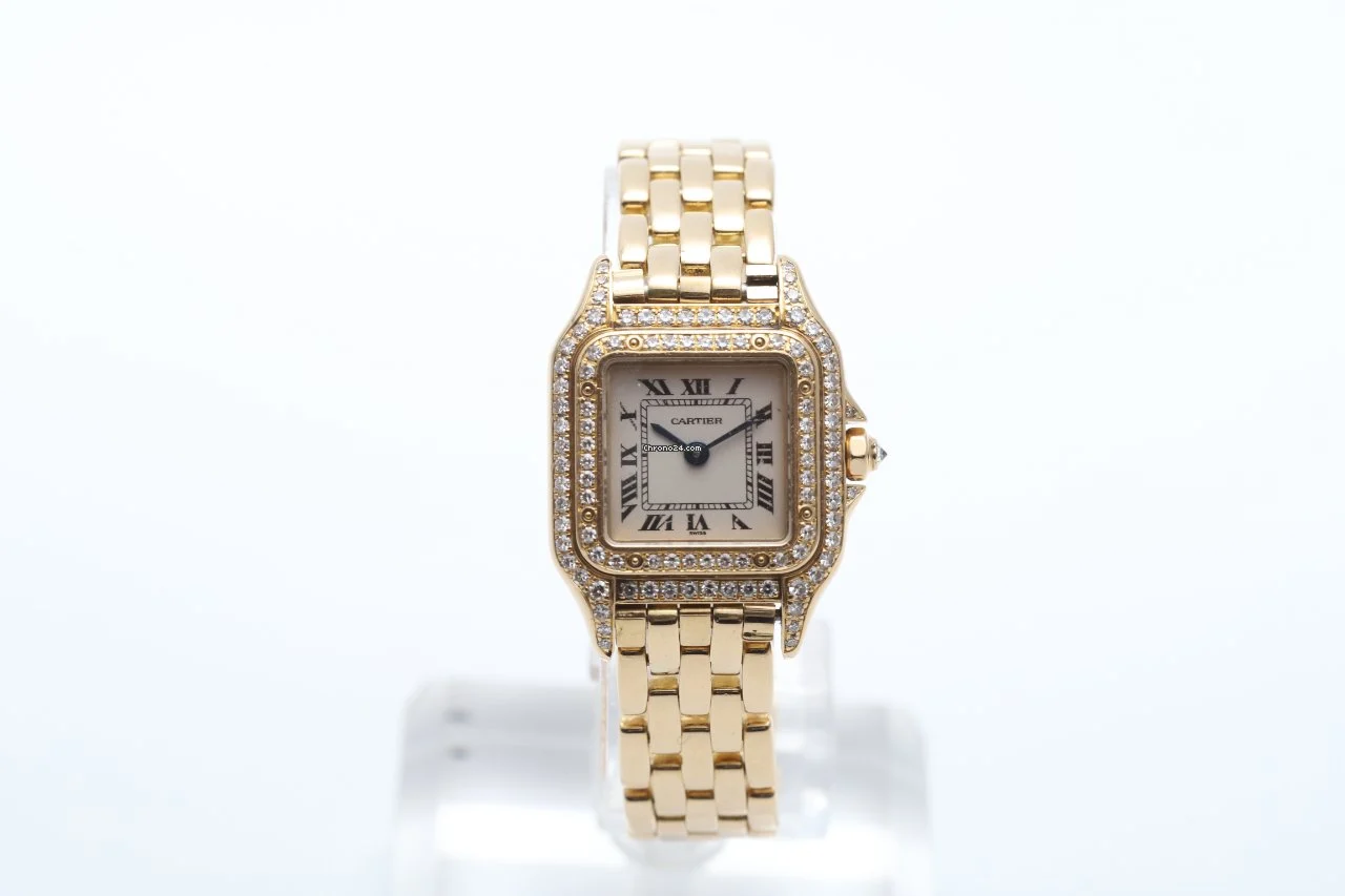 Cartier Panthere 18k Yellow Gold And Factory Diamonds Watch Cartier Panthere 18k Yellow Gold And Factory Diamonds Watch