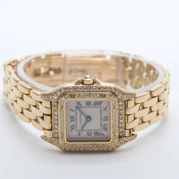 Cartier Panthere 18k Yellow Gold And Factory Diamonds Watch